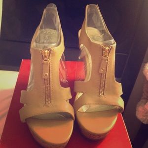 Carlos Santana Beige Wedges Size 9